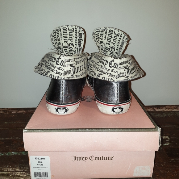 Juicy Couture Metallic Silver Leather High Tops - Picture 6 of 11